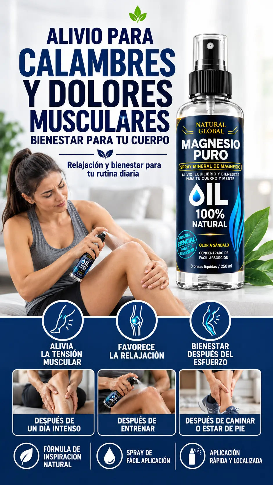 MAGNESIO EN SPARY OIL | ALIVIO PARA TUS ARTICULACIONES 💧🦵