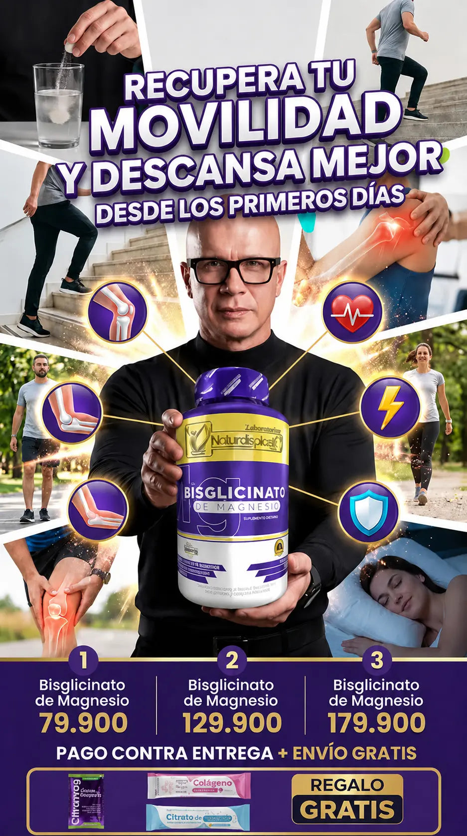 Magnesio Bisglicinato 100% Puro | 100 pastillas de alta Absorción y Máxima Relajación